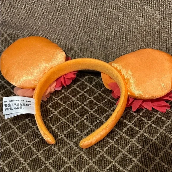 Disney Parks Flower and Garden Show Orange and Pink Floral Mouse Ears Headband - Picture 3 of 3